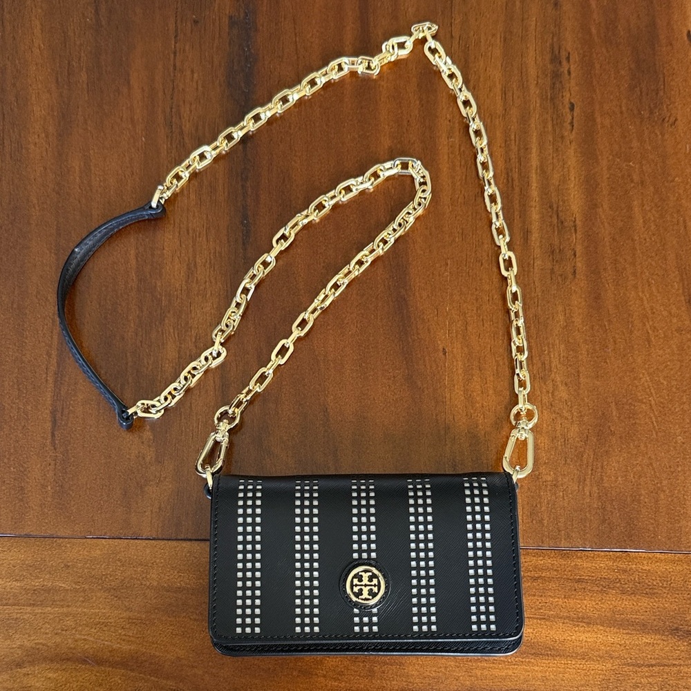 Tory Burch Black and Gold Crossbody Bag